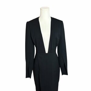 Protagonist | Black Long Sleeve Plunge Midi Dress | Size 0 | Luxury | NWT